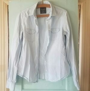 Light Denim Chambray Button Up Top